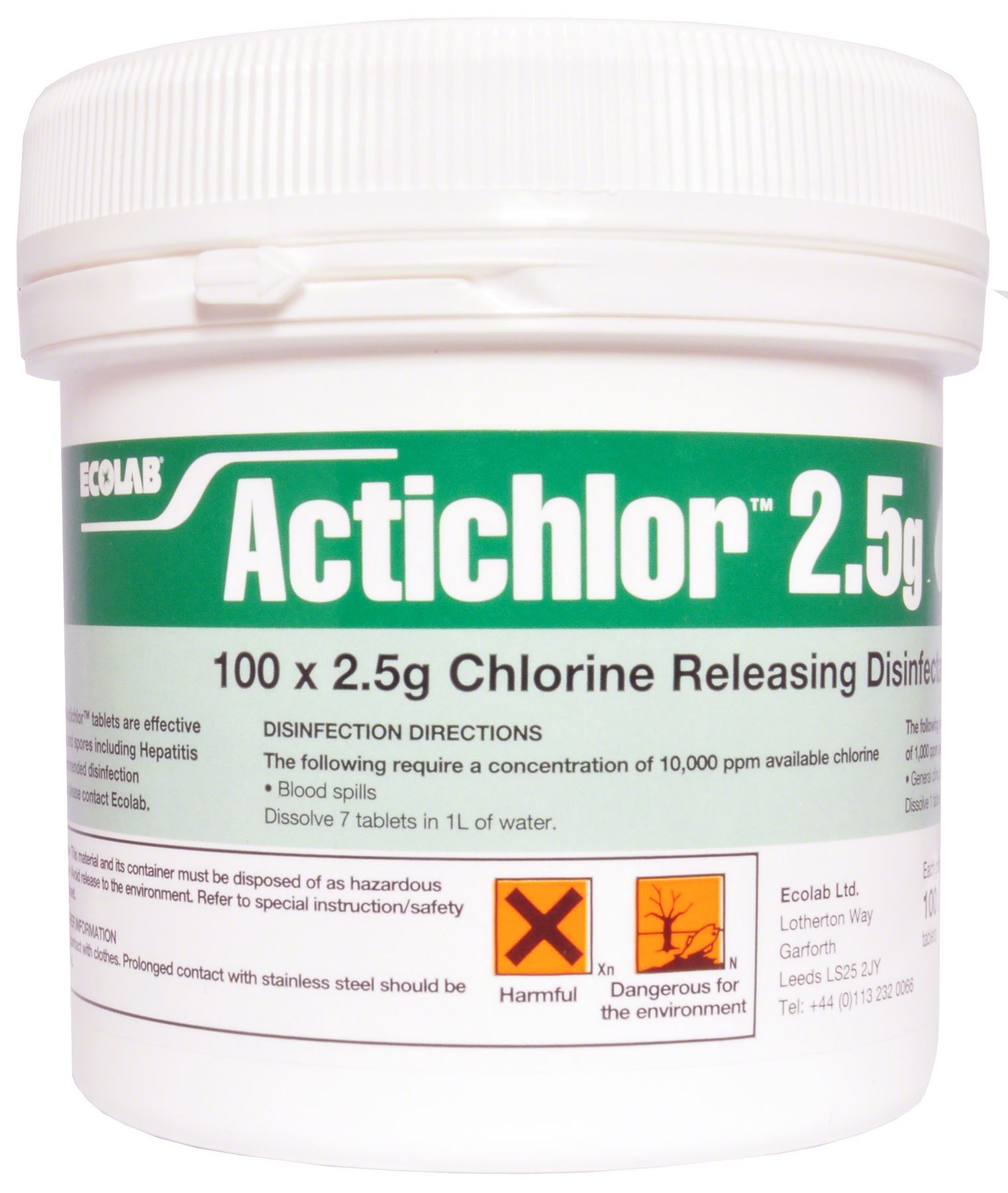 Ecolab Actichlor Chlorine Disinfectant Tablets, 2.5g, Pack of 100 eBay