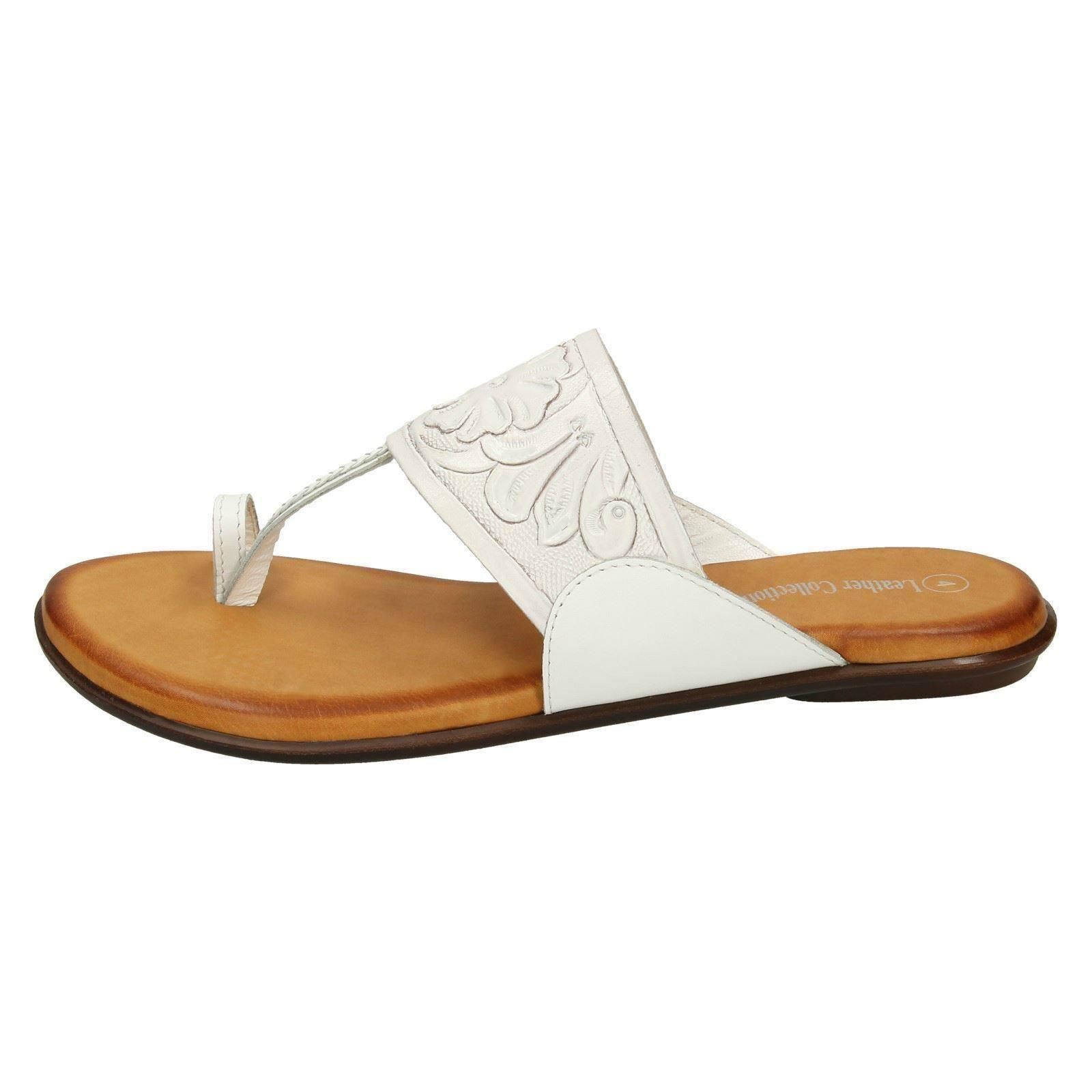 Ladies Leather Collection Flat Toe Loop Sandals F00041 | eBay