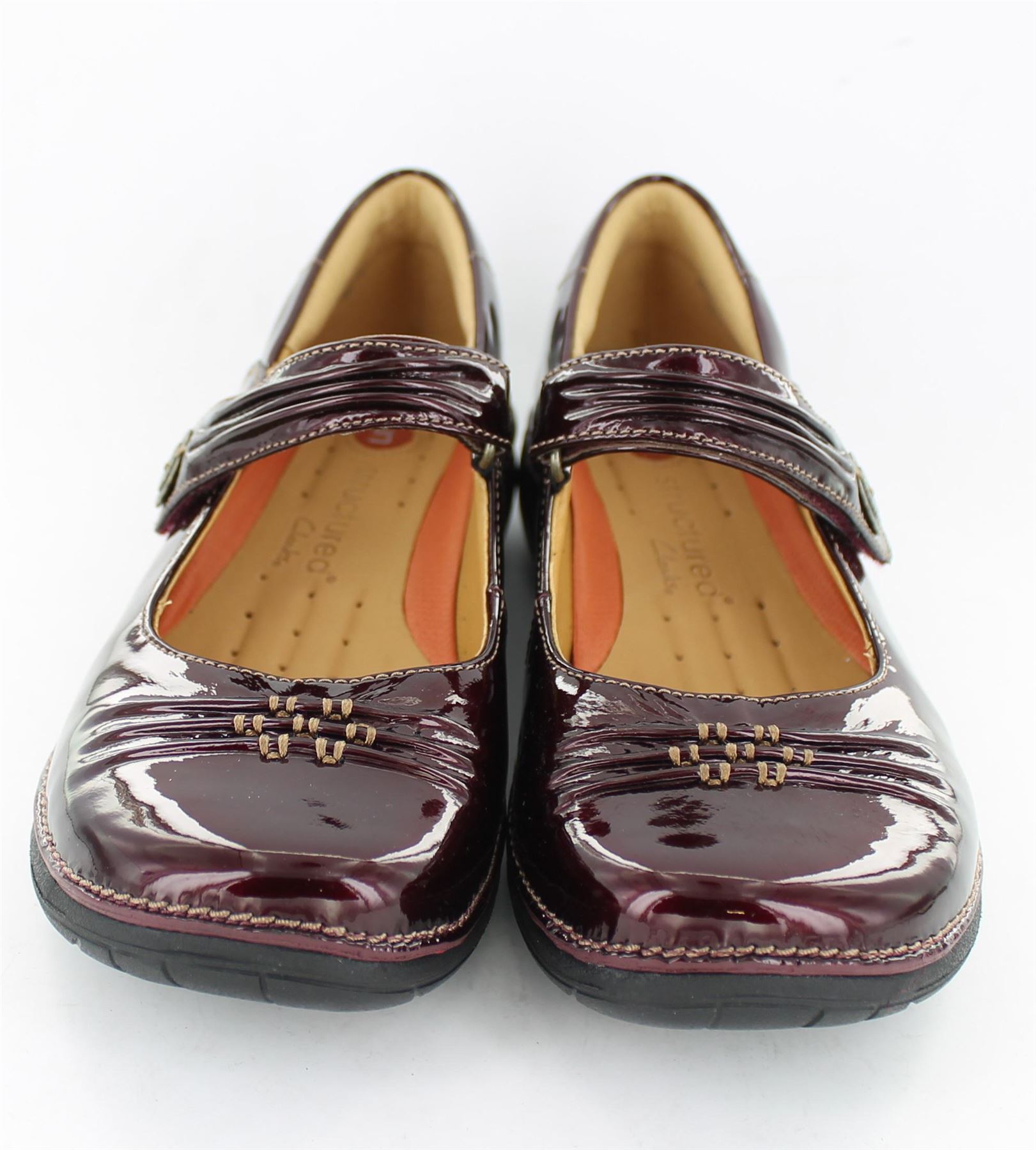 CLARKS LADIES CASUAL RED OR BLACK LEATHER UNSTRUCTURED VELCRO SHOES - UN LINDA - Picture 24 of 32