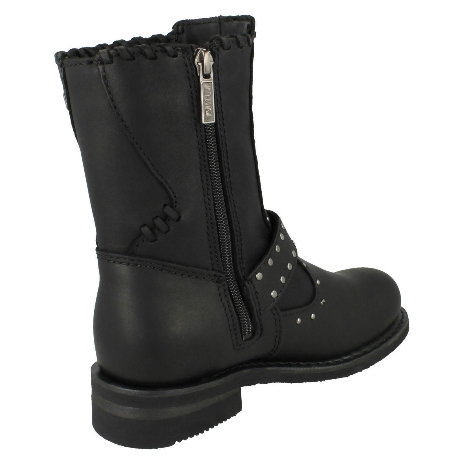 Ladies Harley Davidson Buckle Trim Biker Boots Abbie eBay