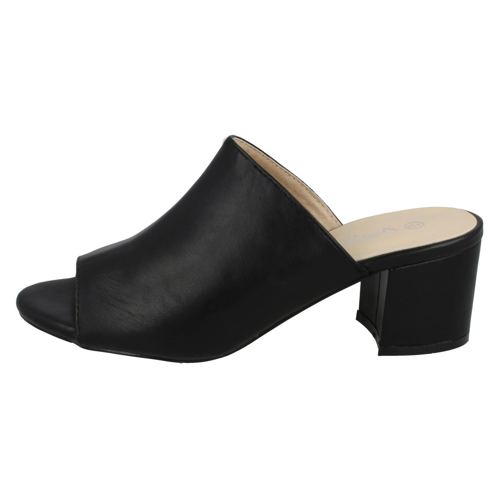 Ladies Anne Michelle Chunky Heel Mule Sandals F10664 | eBay