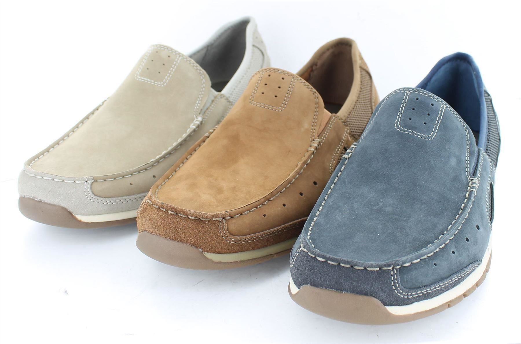 Mens Clarks Ramada Spanish Slip on Casual Nubuck Leather Shoes eBay