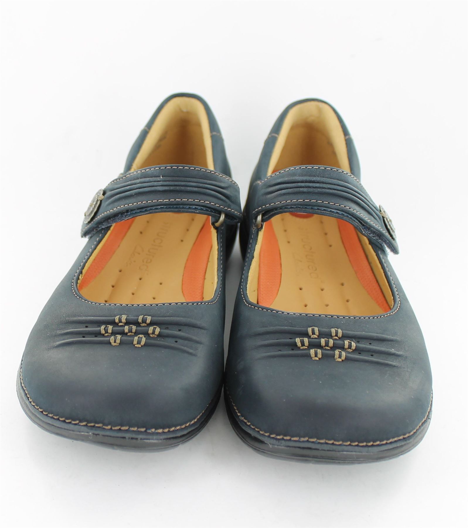 CLARKS LADIES CASUAL RED OR BLACK LEATHER UNSTRUCTURED VELCRO SHOES - UN LINDA - Picture 32 of 32
