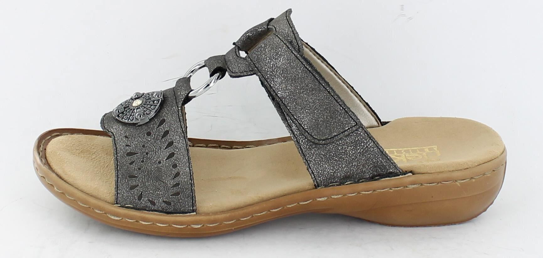 Ladies Rieker 608k1 Velcro Mule Sandals | eBay