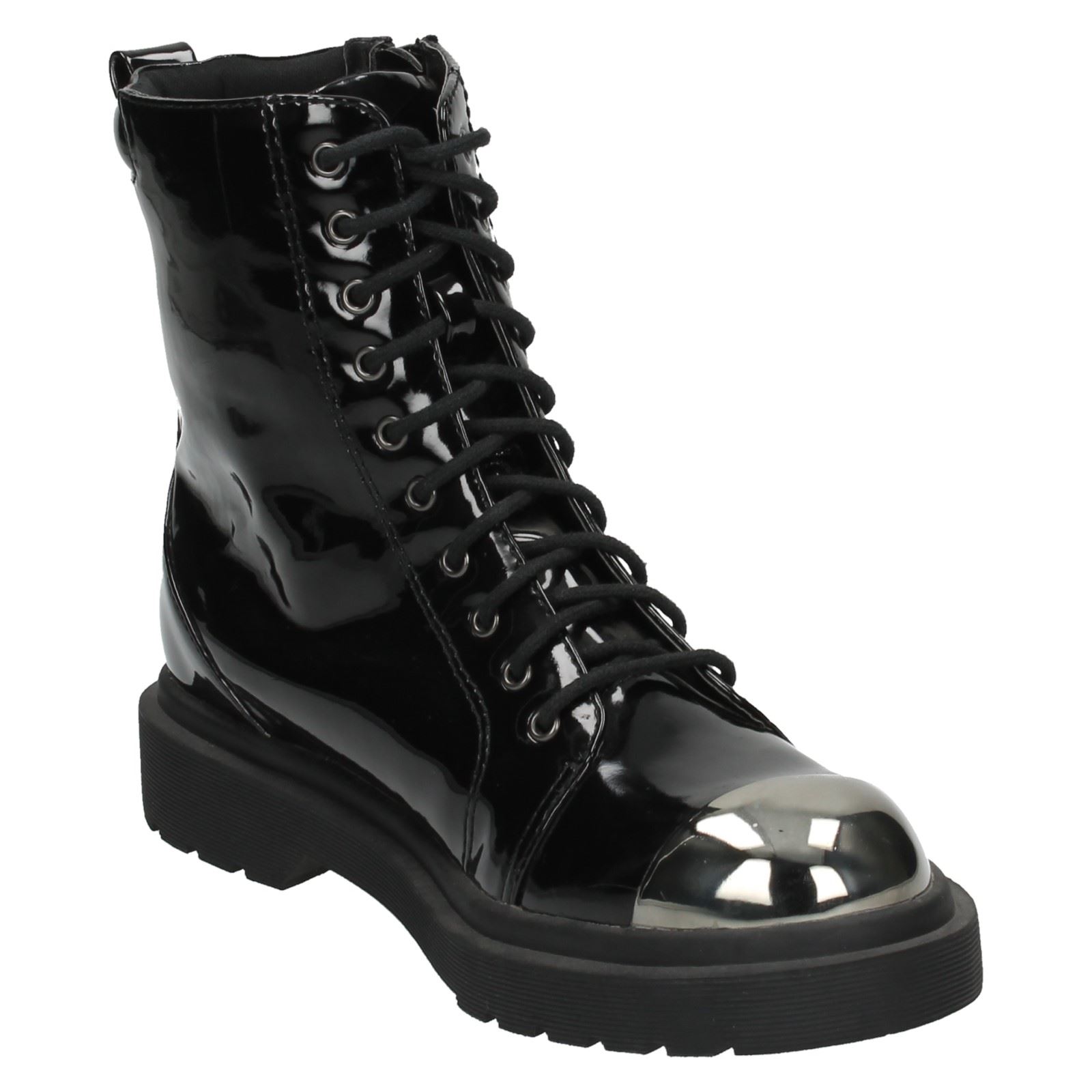 silver chunky heel boots