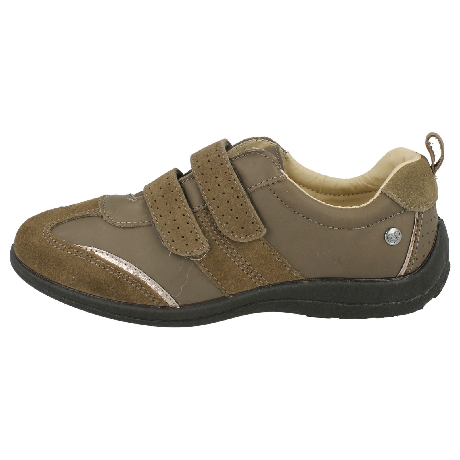 Ladies Free Step Leather Velcro Flat Casual Shoes Elaine eBay