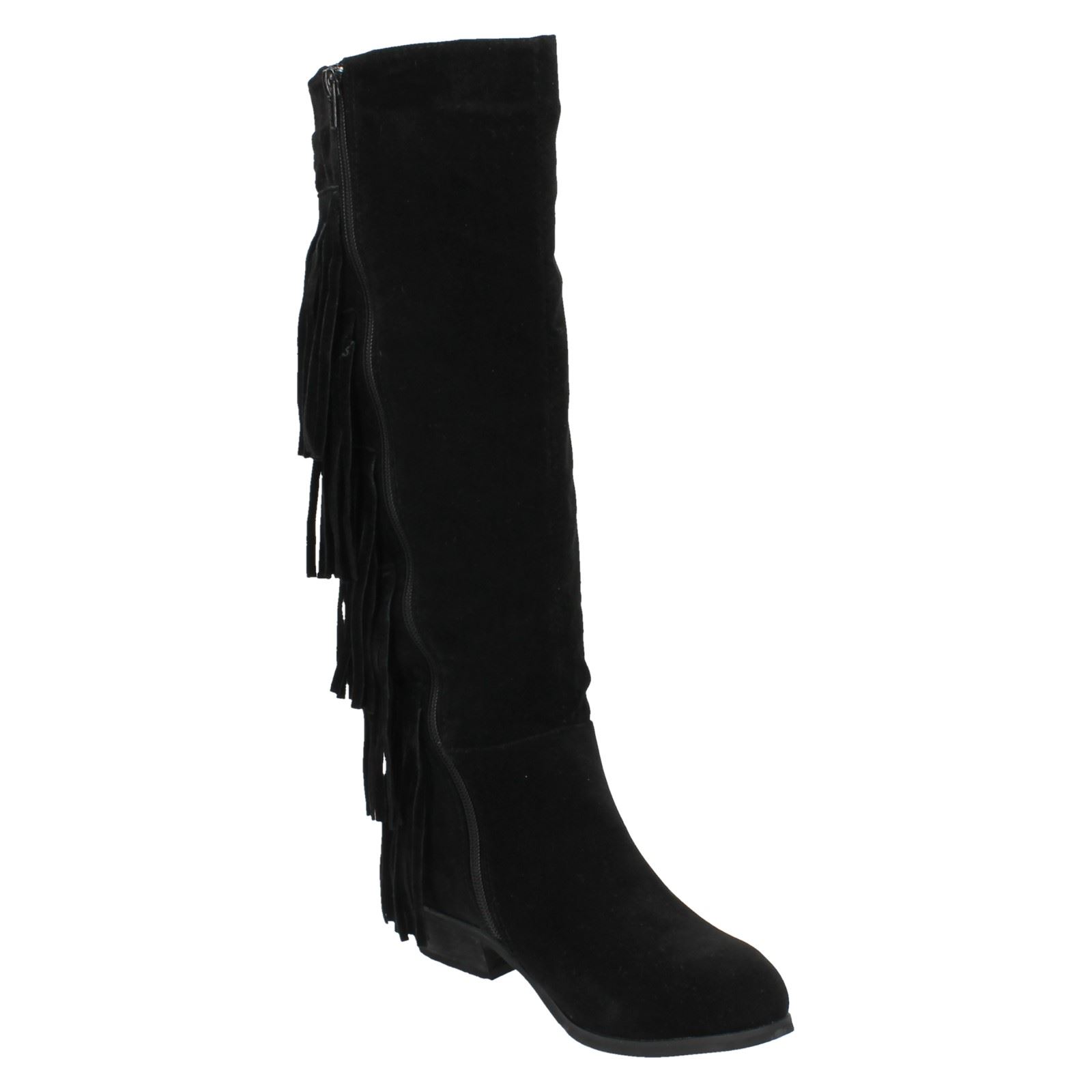 knee high fringe boots spot on boots knee high fringe trim ebay knee high fringe boots spot on boots knee high fringe trim ebay