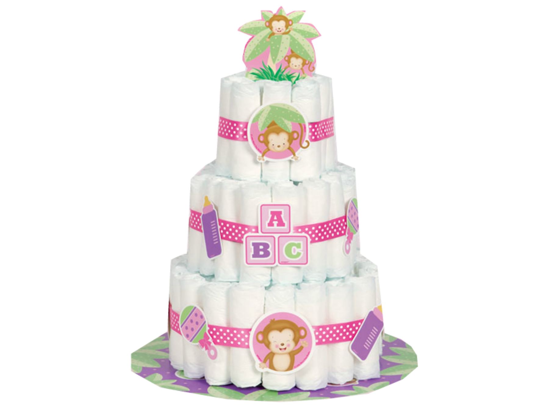 Girl Nappy Cake Kit - Baby Shower Party Decoration Supplies
