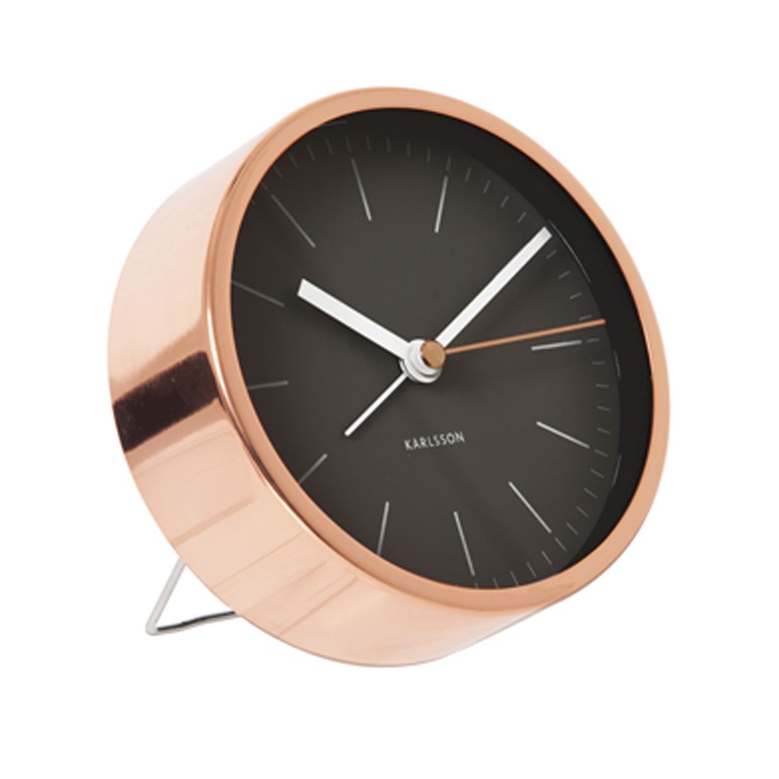 Karlsson Minimal Face with Copper Surround 10cm Silent Alarm Clock eBay