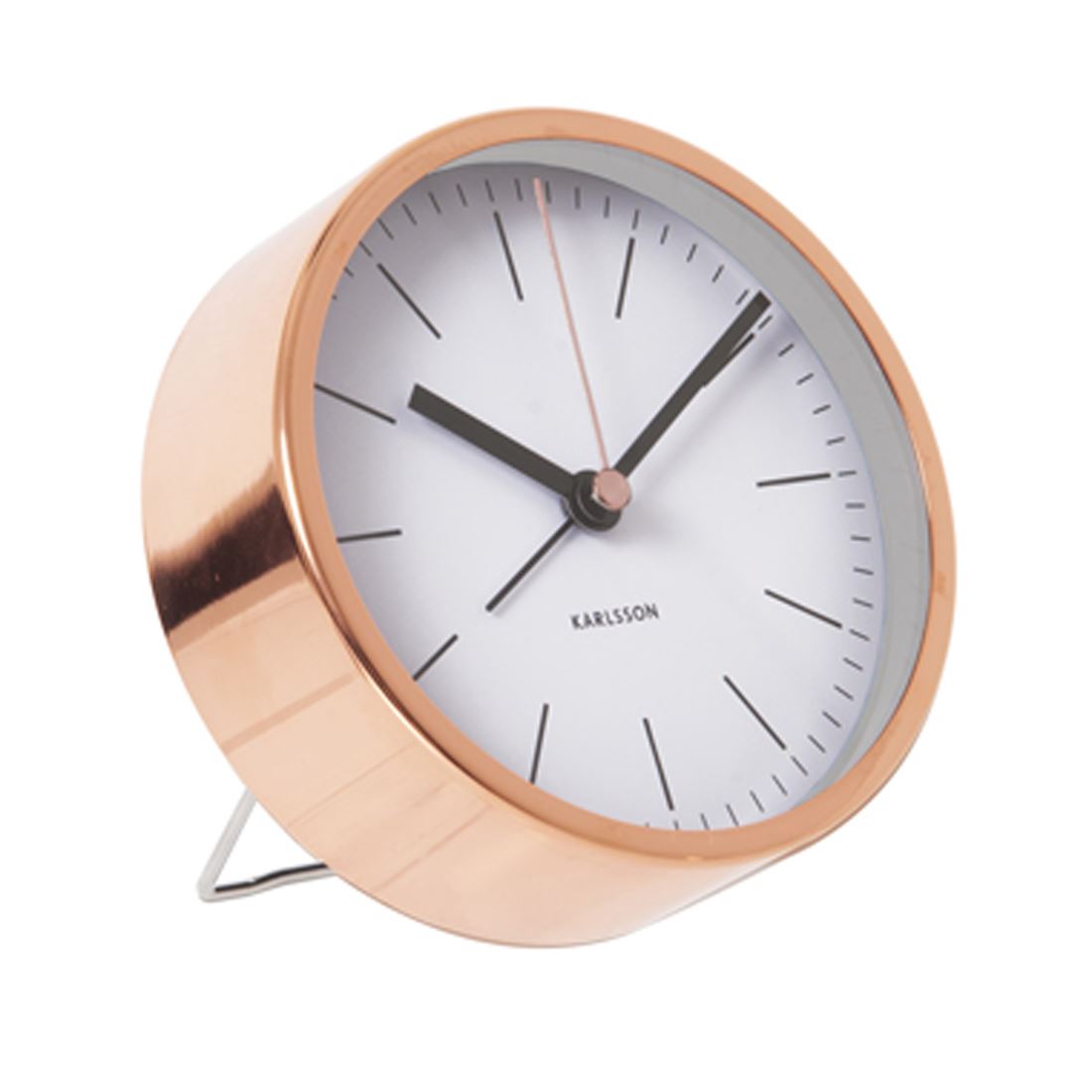 Karlsson Minimal Face with Copper Surround 10cm Silent Alarm Clock eBay