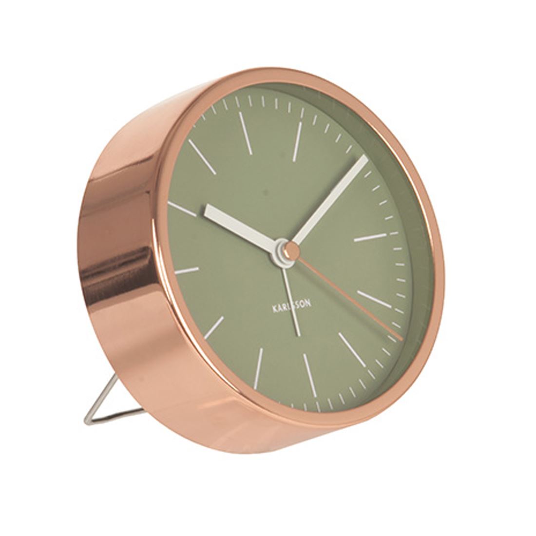 Karlsson Minimal Face with Copper Surround 10cm Silent Alarm Clock eBay