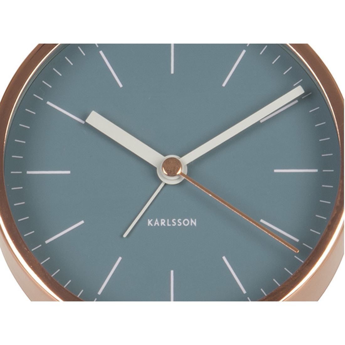 Karlsson Minimal Face with Copper Surround 10cm Silent Alarm Clock eBay