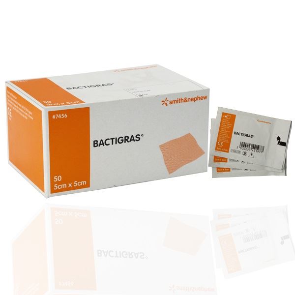 Bactigras Sterile Chlorhexidine Antiseptic Dressings 5cm x 5cm (x50) eBay