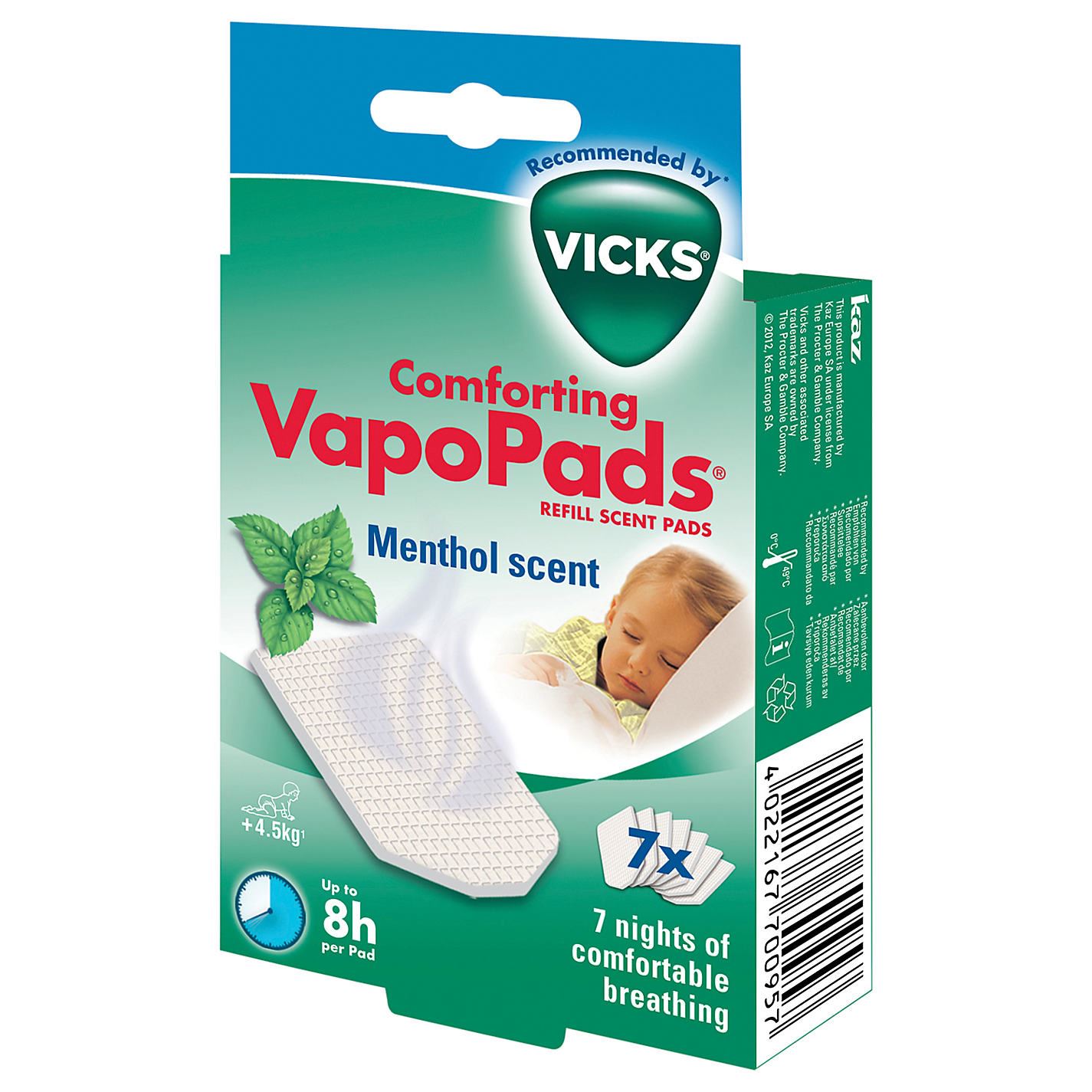 Vicks Comforting Vaporiser Menthol Refill Scent Pads (x7) VH7