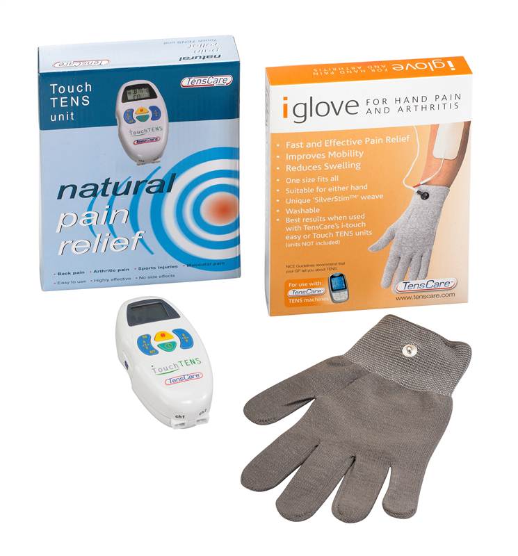 Tenscare iGlove Kit With Touch TENS Control Unit Hand Arthritis Pain