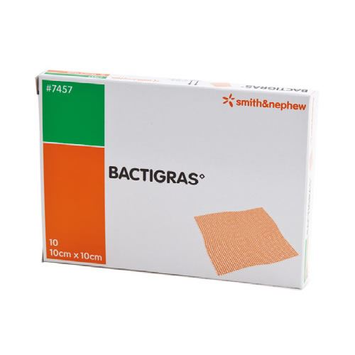 Bactigras Sterile Chlorhexidine Antiseptic Dressings 10cm x 10cm (x10)