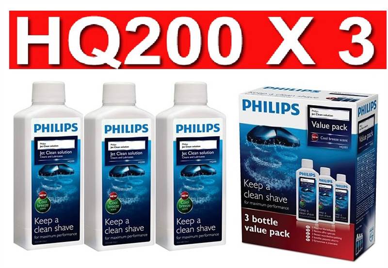 Philips HQ203 3 X Pack 300ml Jet Clean Salon Shaver Cleaning Solution