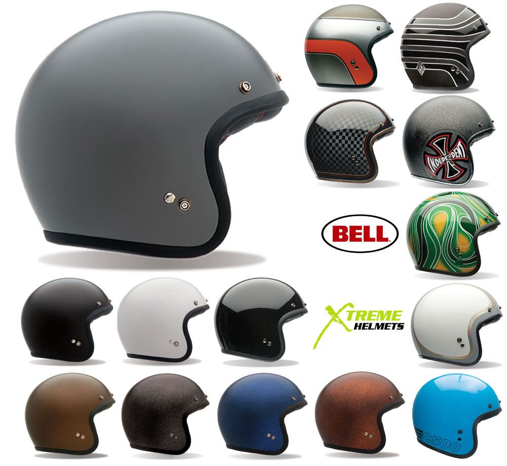 Bell Custom 500 Helmet 3/4 Open Face Motorcycle DOT 3 Snap eBay