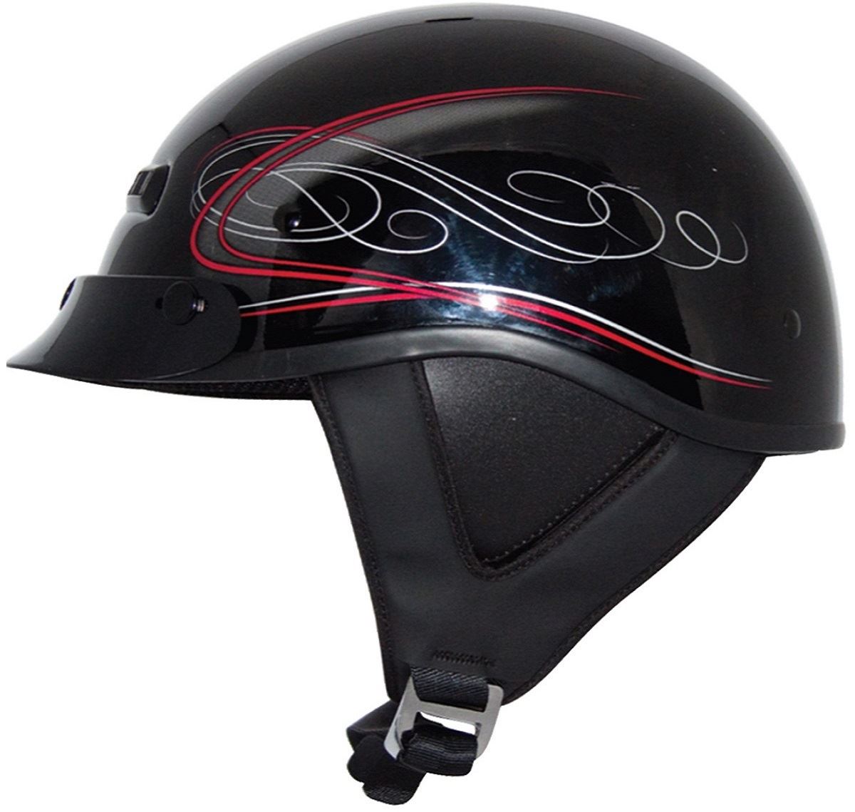Eagle Novelty Flat Black Motorcycle Half Helmet – Cruiser Style, S To XXL, Quick Release
