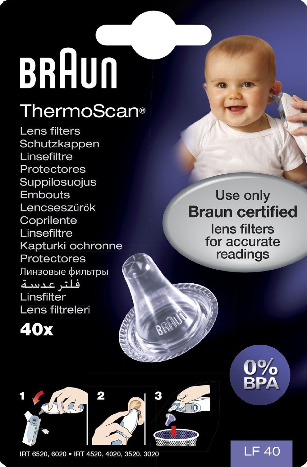 Braun Lens Filters LF40 for ThermoScan Ear Thermometers Pack of 40 eBay