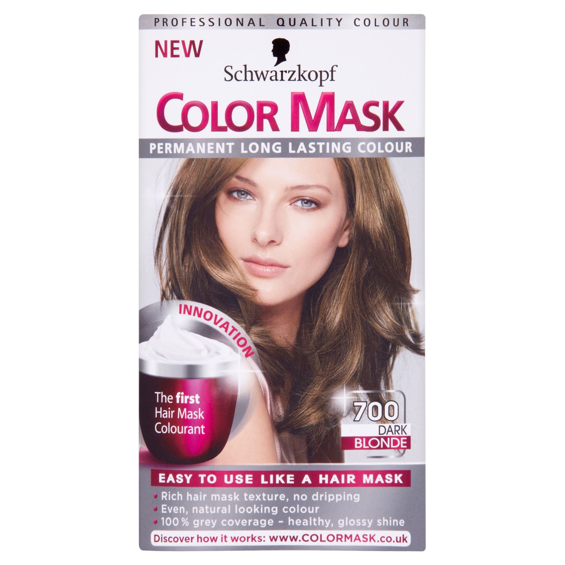 3 X Schwarzkopf Color Mask Permanent Long Lasting Colour 700 Dark 3 X Schwarzkopf Color Mask Permanent Long Lasting Colour 700 Dark Blonde