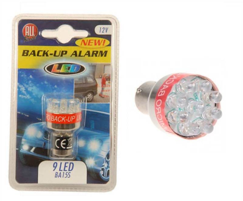 New 9 Led Reverse Light Back Up Bulb 12v BeepLight With Alarm P21W