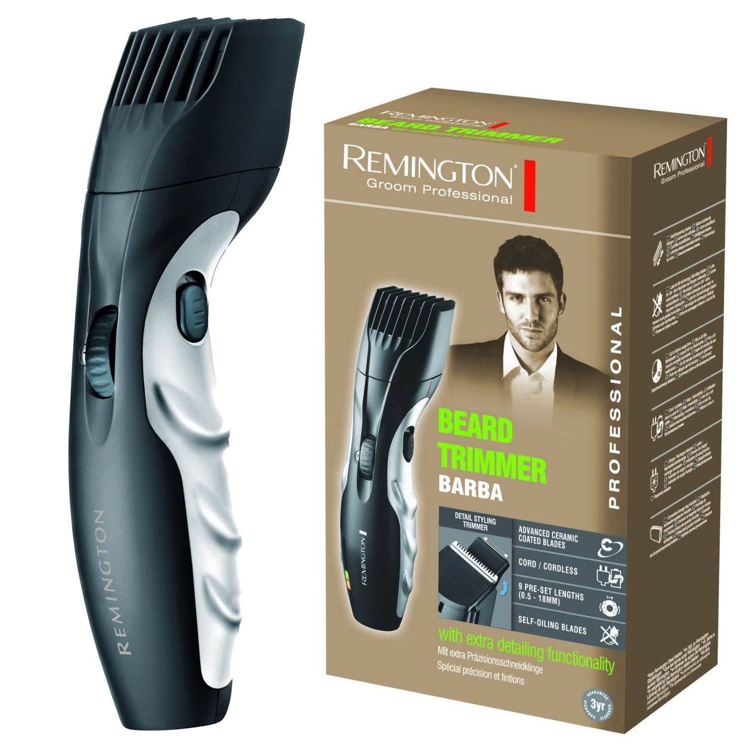New Remington MB320C Barba Beard Trimmer Cordless Ceramic Blades Zoom