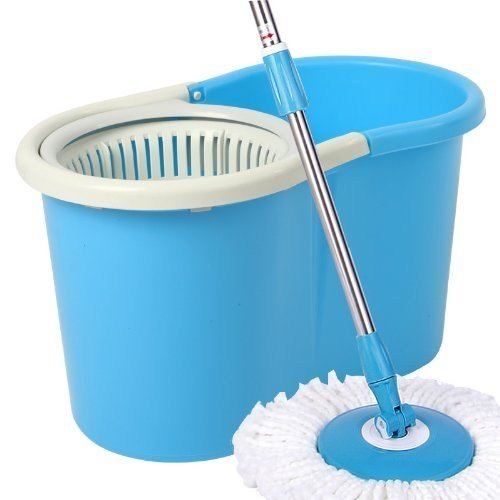 360°Spinning Rotating Mop Bucket Wringer Set 2 Microfiber Cleaning Heads New eBay