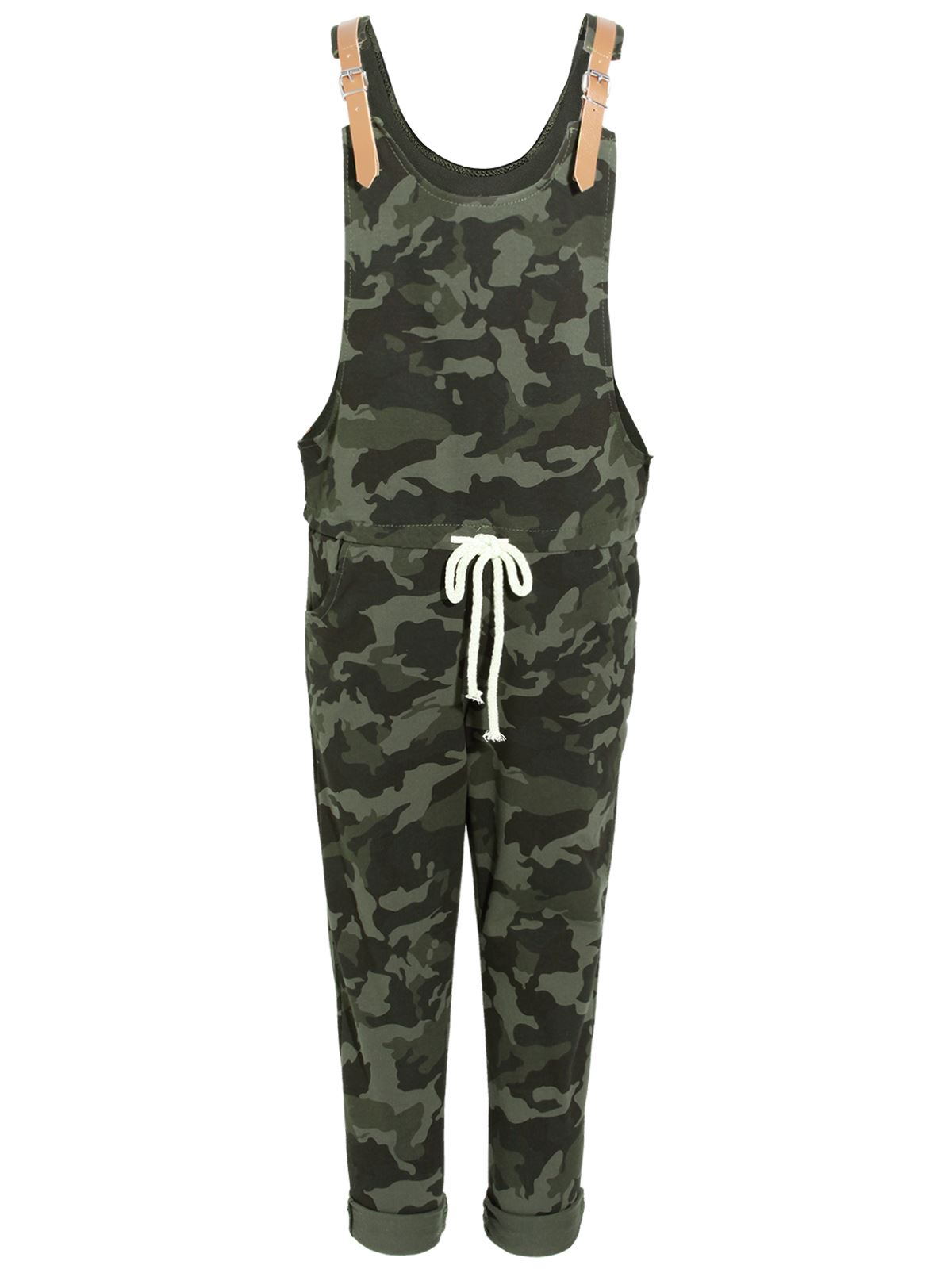 Womens Camouflage Jumpsuit Ladies Dungaree Camo Loungewear 3/4 Pants eBay