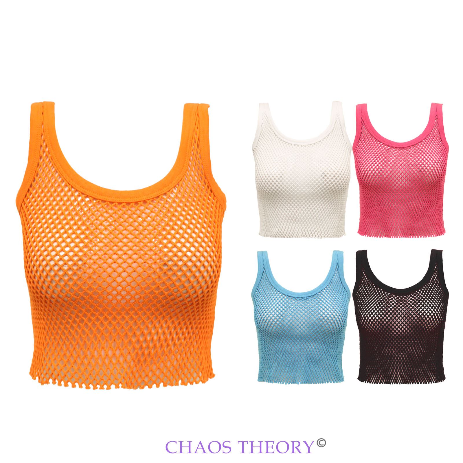 New Ladies Sleeveless Womens Casual Sexy Retro Net Mesh Summer