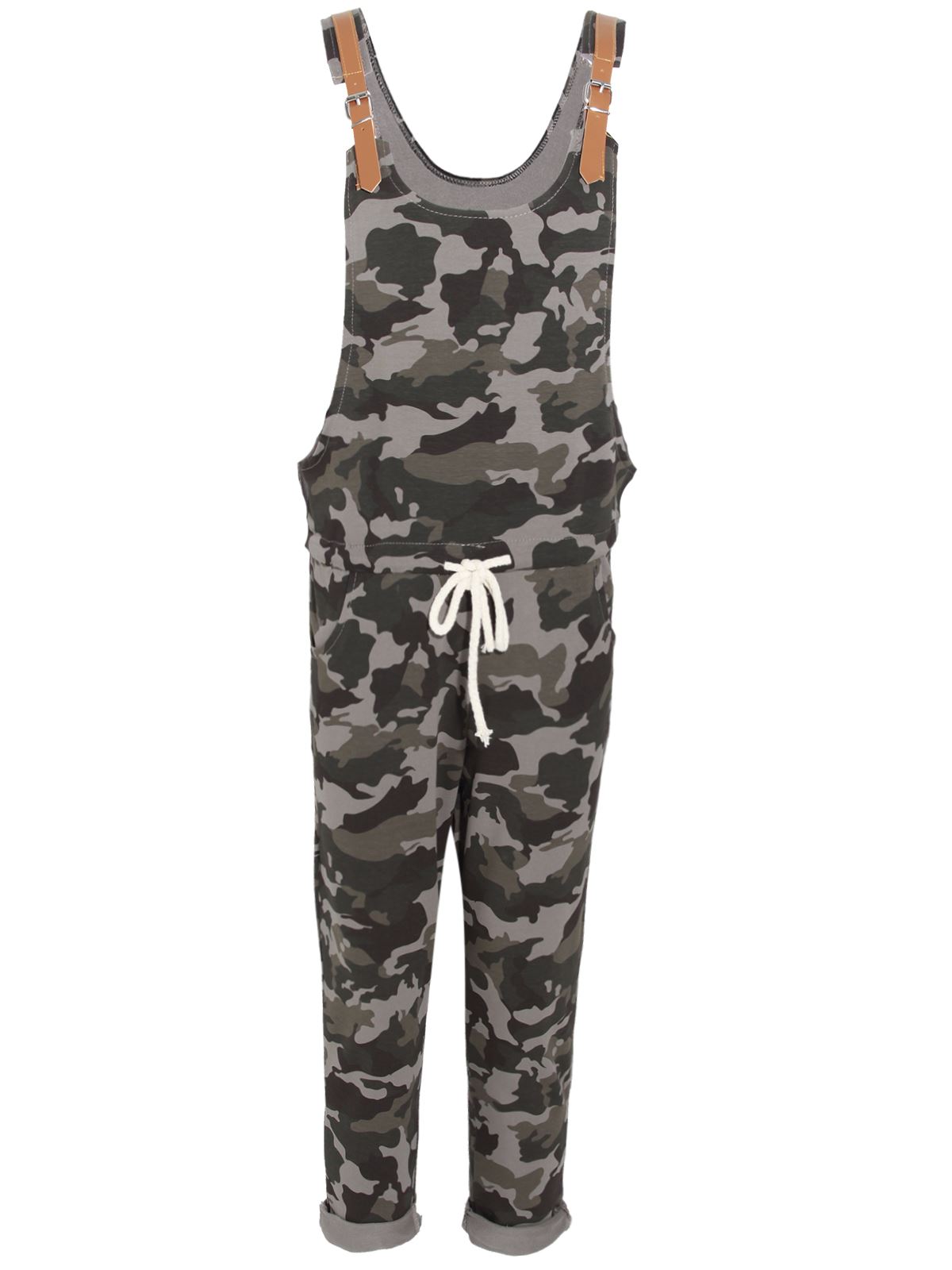 Womens Camouflage Jumpsuit Ladies Dungaree Camo Loungewear 3/4 Pants eBay