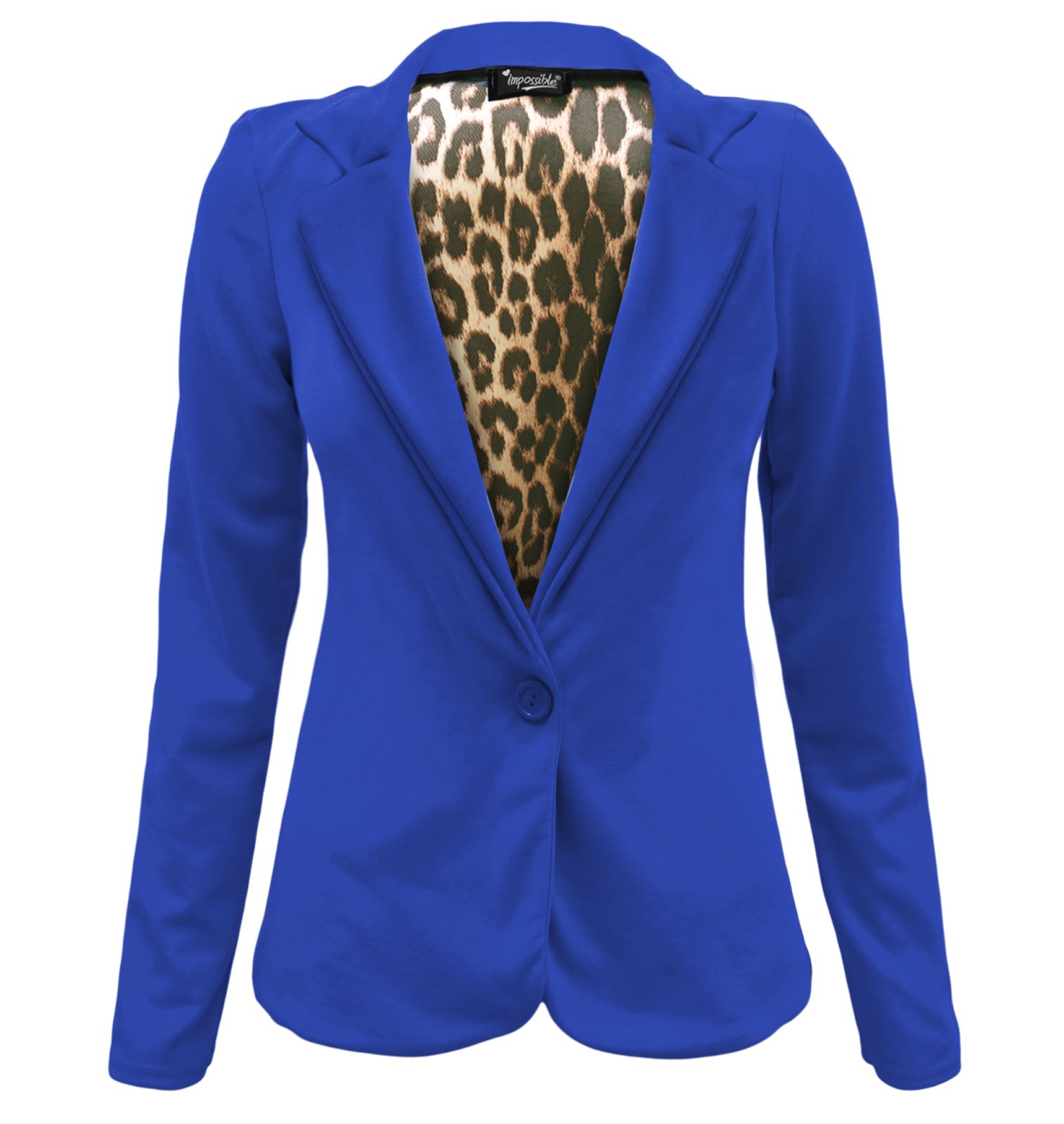 Ladies Animal Print Leopard Lining Smart Blazer Womens Jacket Plus Sizes 820 eBay