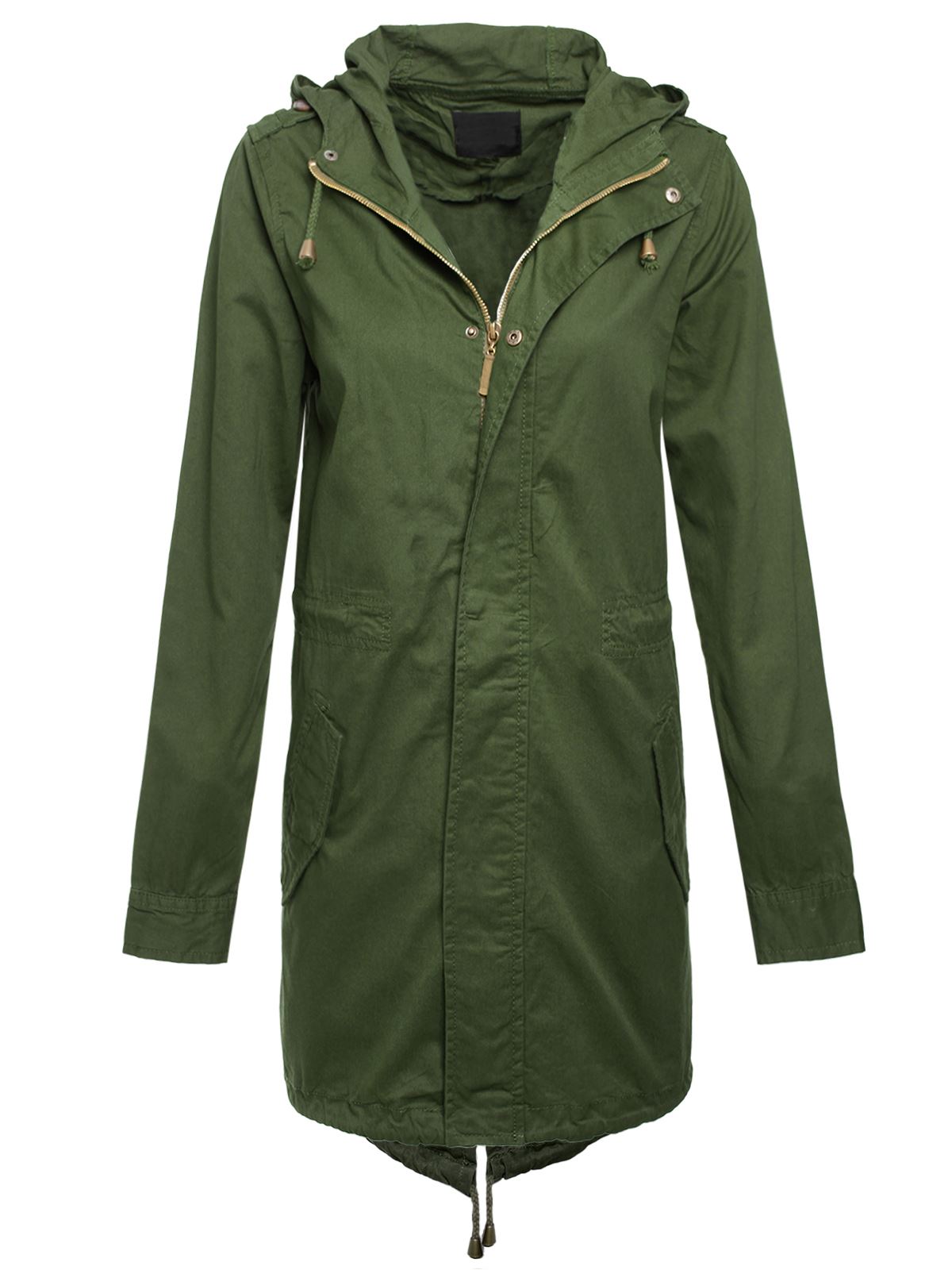 khaki parka coat ladies