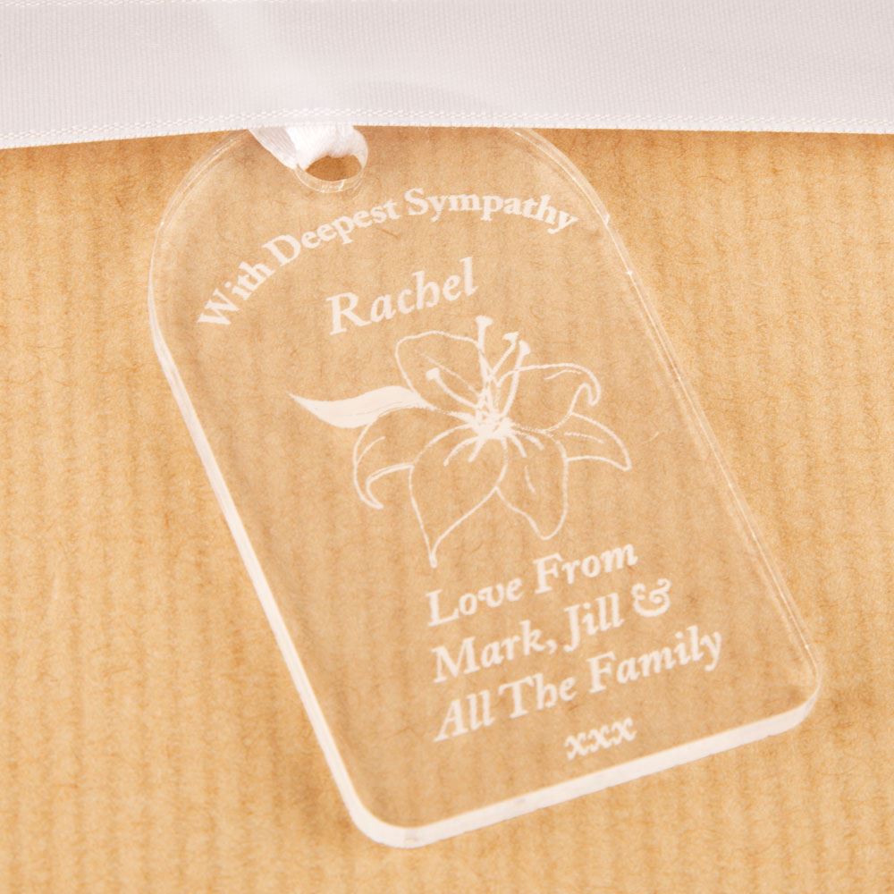 Deepest Sympathy Personalised Gift Tag, Memorial Label, Thinking of You