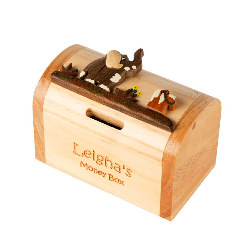 Personalised Elephant Money Box Childrens Wooden Money Box eBay