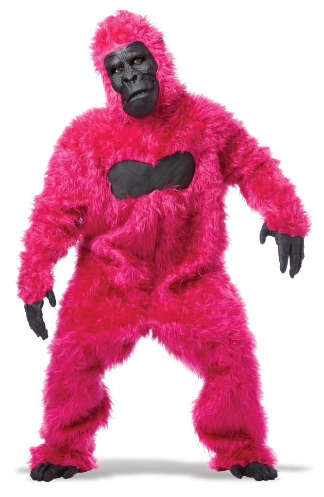 GORILLA FANCY DRESS COSTUME APE MONKEY ANIMAL BLACK GREEN PINK PURPLE