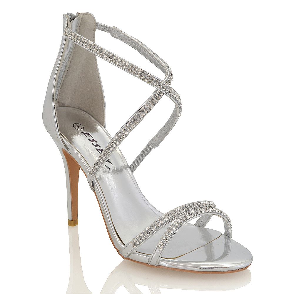 bridal strappy sandals womens stiletto high heel diamante strappy bridal strappy sandals womens stiletto high heel diamante strappy