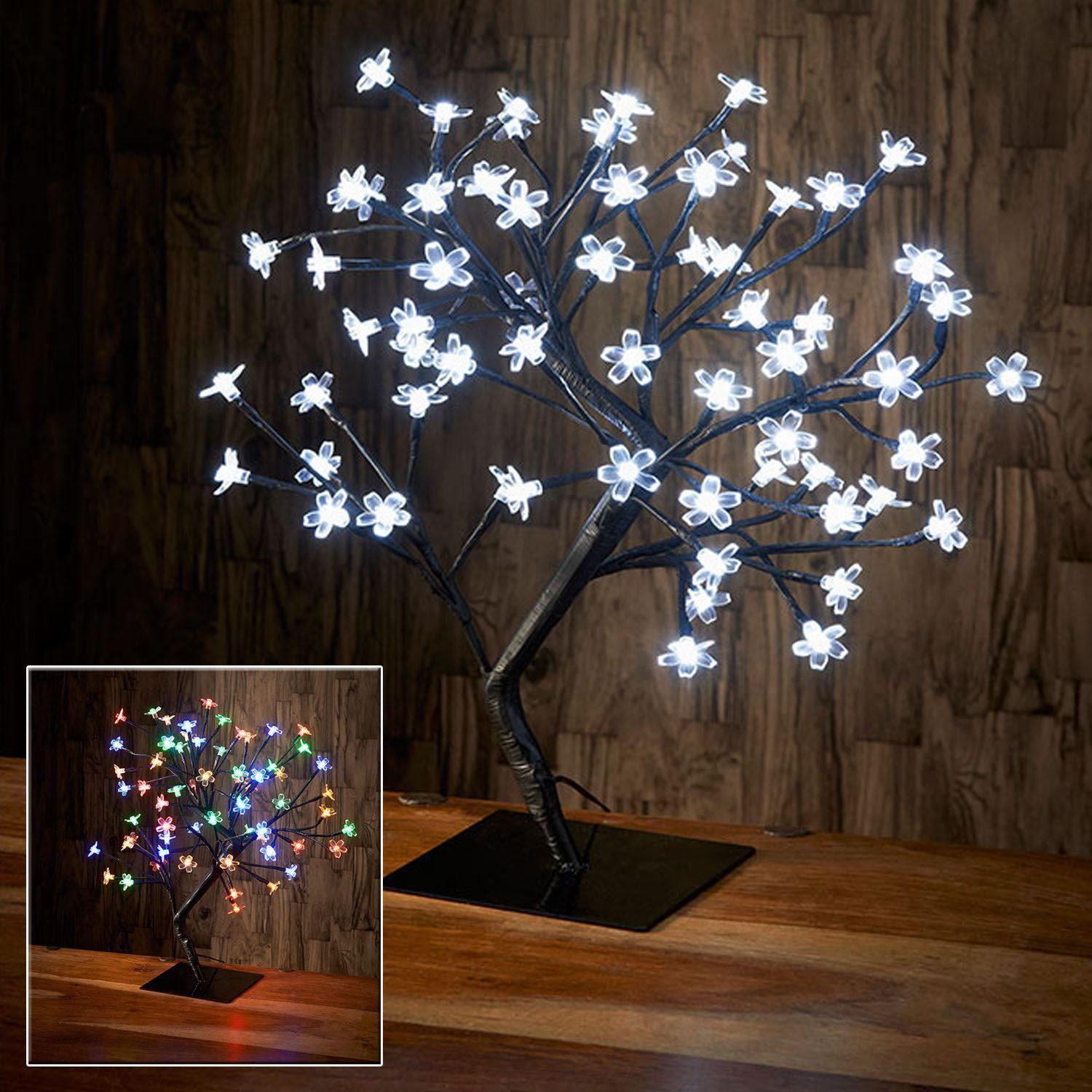 45CM 72 LED CHERRY BLOSSOM BONSAI TREE CHRISTMAS FAIRY LIGHT INDOOR