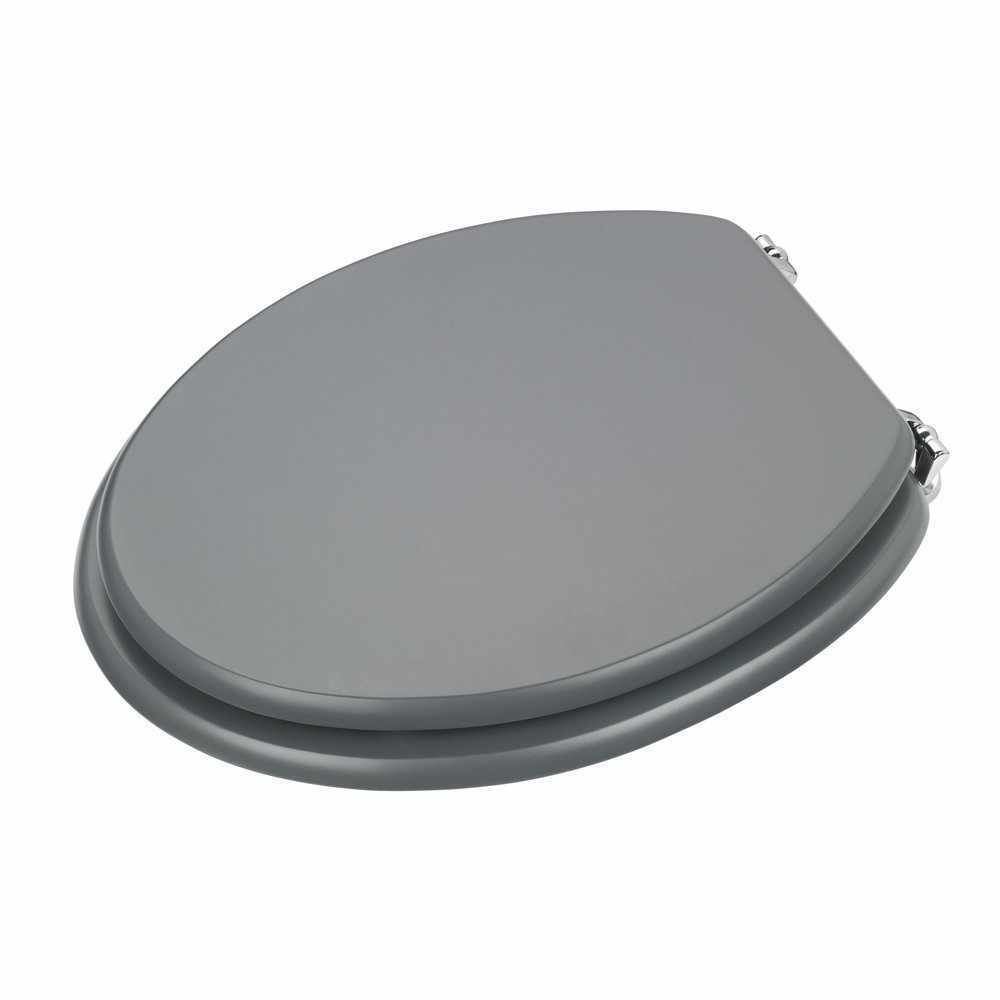 CROYDEX MDF COLOURED BATHROOM WOODEN TOILET SEAT WITH ADJUSTABLE CHROME