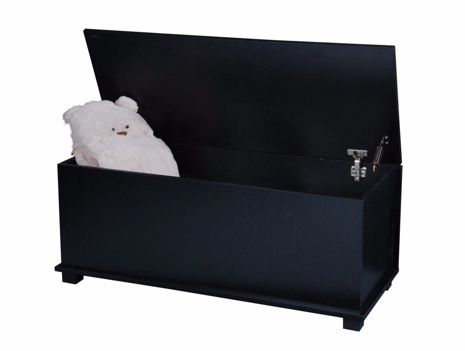 New Wooden Ottoman Lockable Lid Storage Chest Toy Box Cabinet Black New Wooden Ottoman Lockable Lid Storage Chest Toy