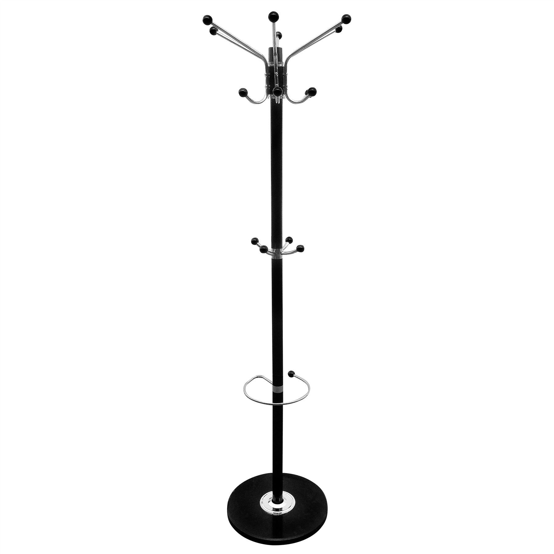 16 HOOK 172CM COAT STAND HAT JACKET HOLDER CLOTHES HANGER UMBRELLA RACK