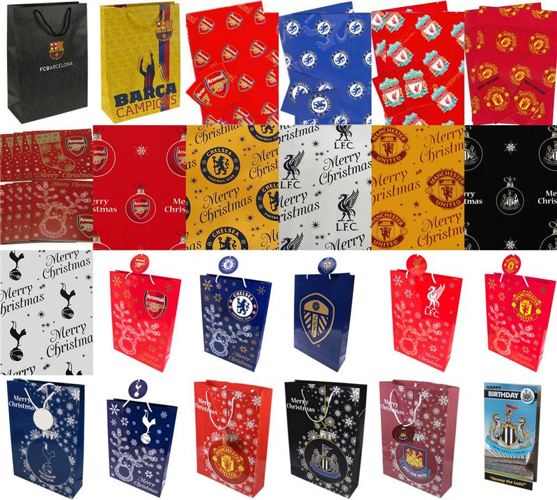 Wrapping Paper Football Club Present Gift Bag Wrapper Birthday Christmas eBay