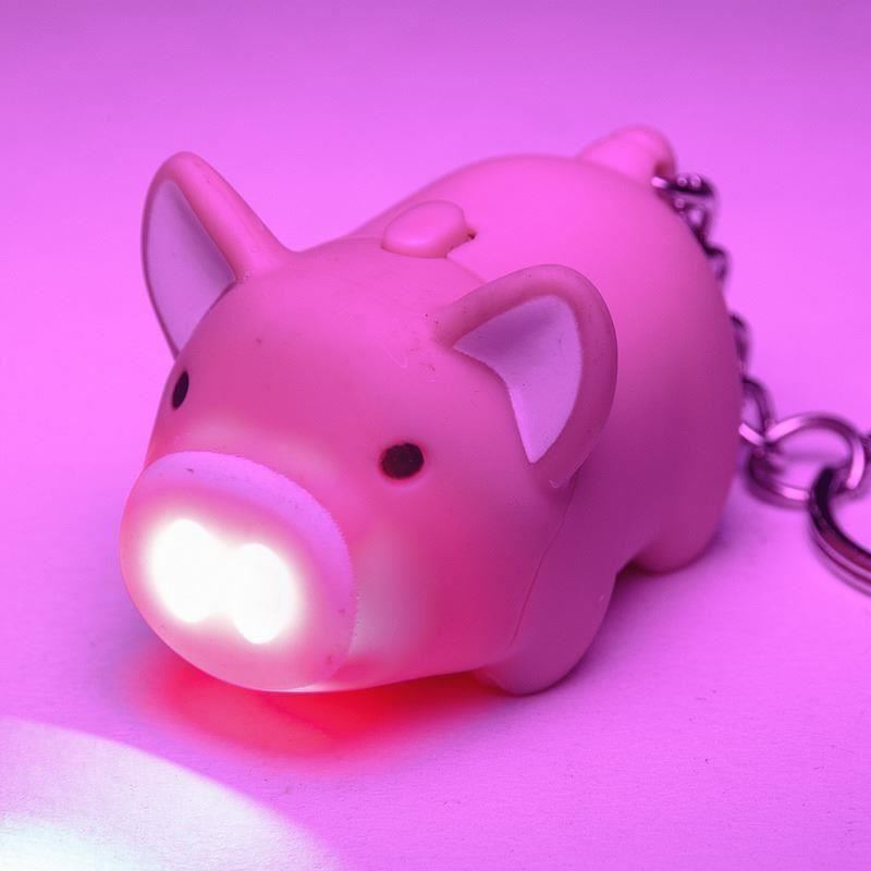 Animal LED Light With Sound Key Chain Keyring Ring Torch Gift Bag Decor