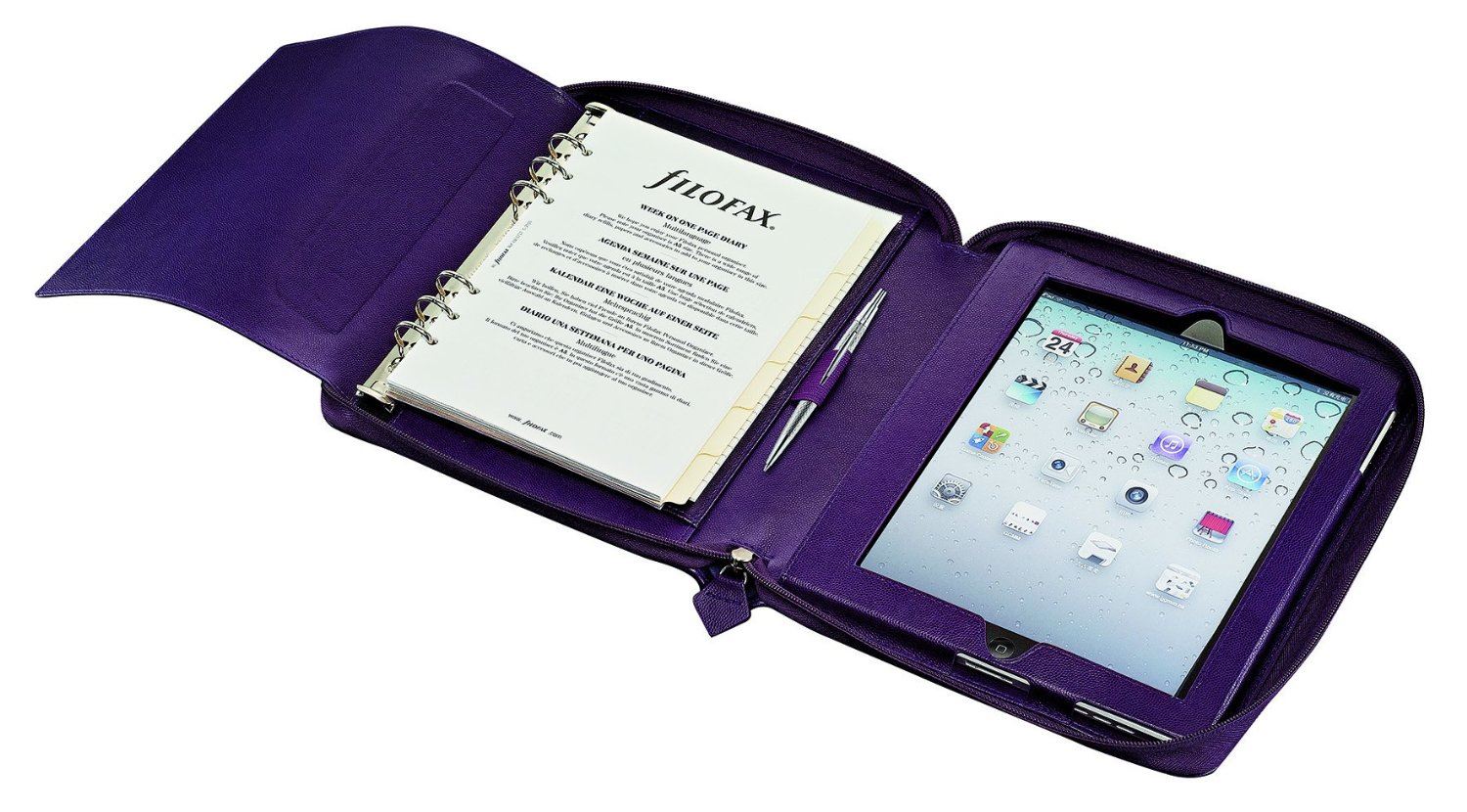 Filofax Pennybridge A5 Zipped Folio iPad Cover Organiser Red or Purple