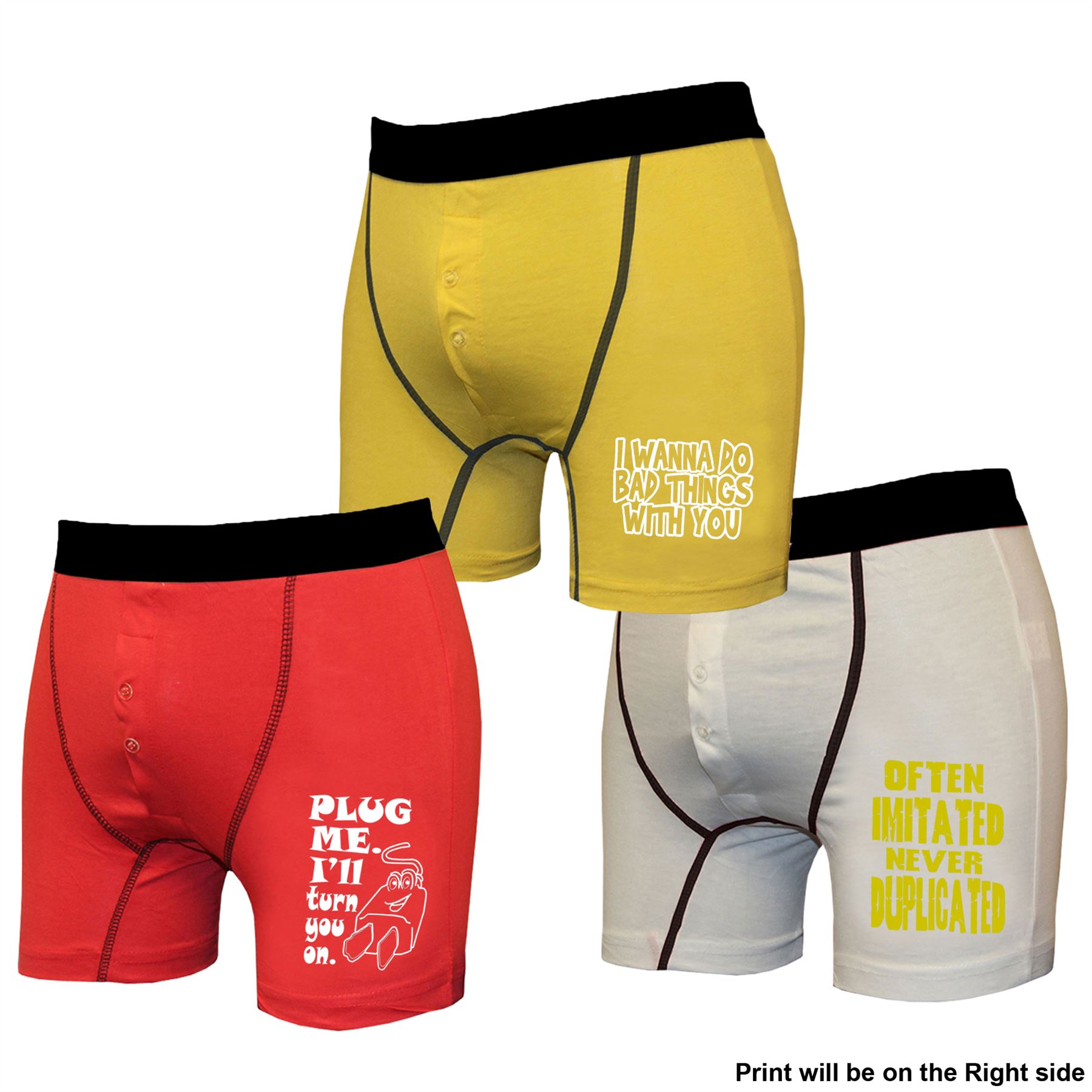 Mens 3 PACK Funny Boxer Shorts UnderwearPlug meBadImitated006