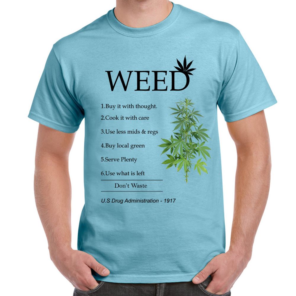 Mens Funny Sayings Slogans Novelty T ShirtsSmoke Weed Instructions tshirt