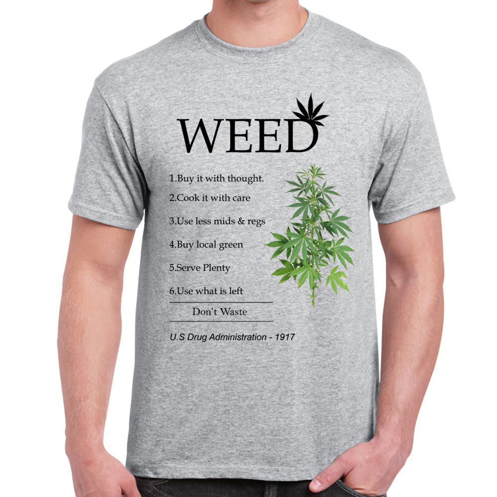 Mens Funny Sayings Slogans Novelty T ShirtsSmoke Weed Instructions tshirt