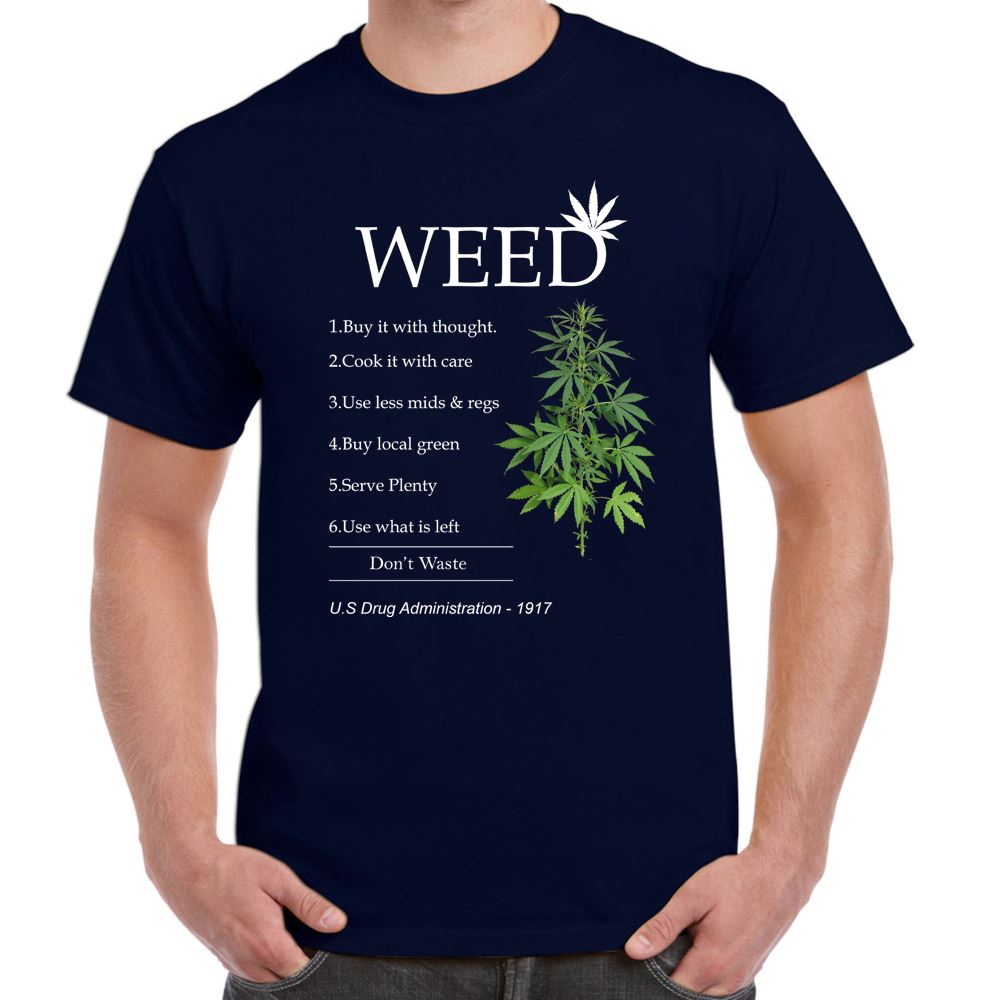 Mens Funny Sayings Slogans Novelty T ShirtsSmoke Weed Instructions tshirt