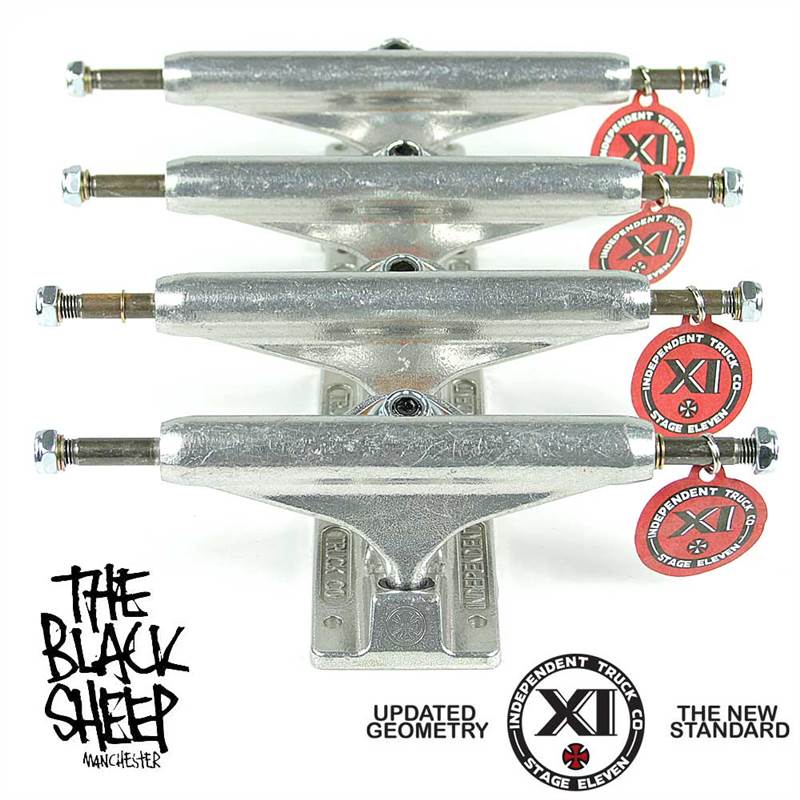 Independent Skateboard Trucks And Bushings Kit - Stage 11 Standard 169 + Hard 94a Cylinder Bushings, Black