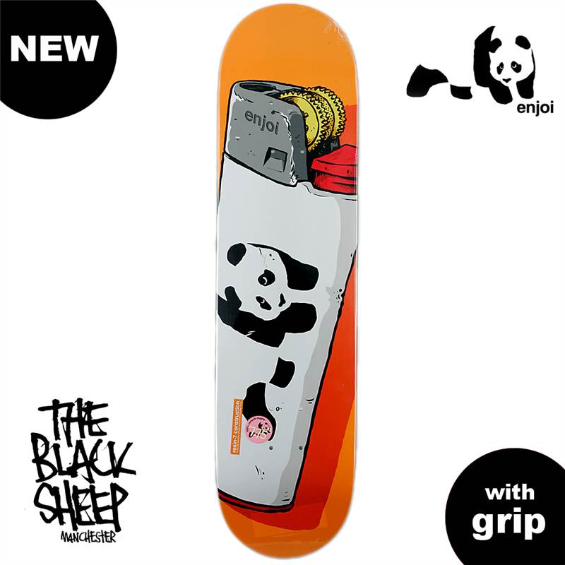 ENJOI LIGHTER 7.75" WIDE ORANGE SKATEBOARD DECK + FREE GRIPTAPE NEW